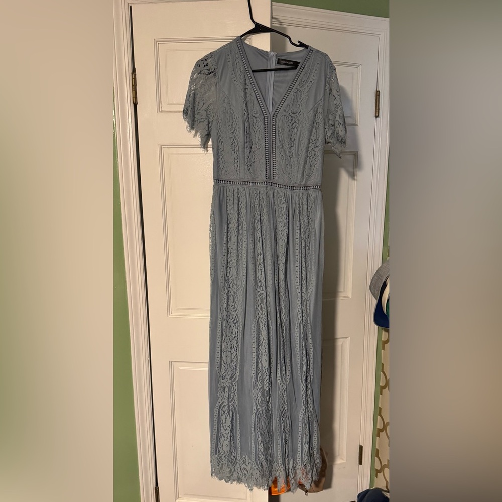 Elegant Lace Dress in Light Blue